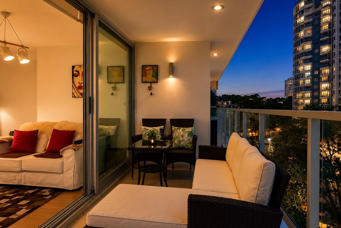 Apartamento 2 dormitorios en Punta del Este con terraza en Acapulco Roosevelt